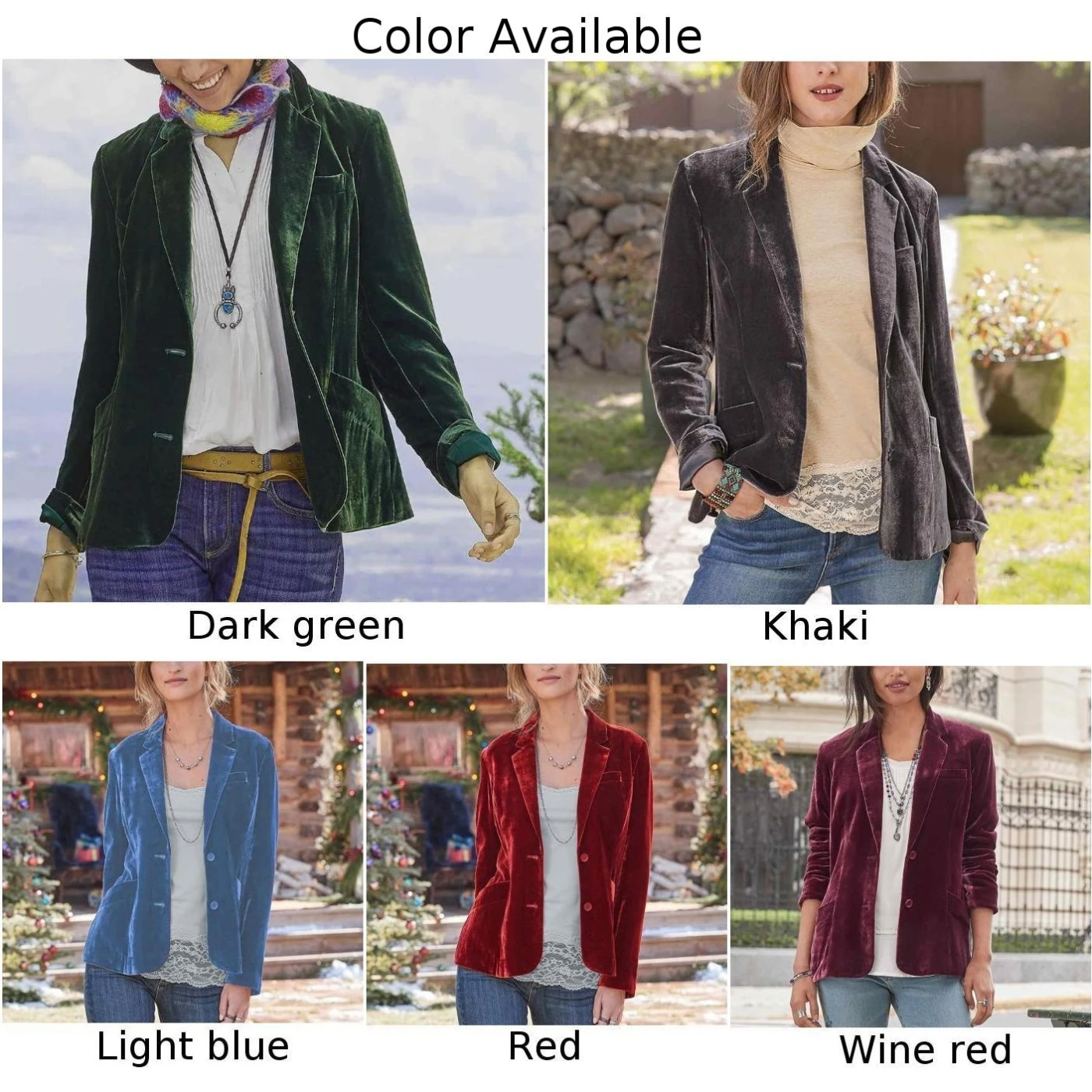 Women's Velvet Blazer Jacket Open Front Cardigan Long Sleeve Outerwear for Spring Autumn Winter Fashion with Pockets Sizes S-2XL
