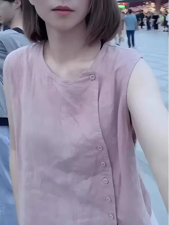 

Летняя повседневная хлопковая майка для похудения, женская модная универсальная свободная посадка, круглая бирка Ne Pure Color irt