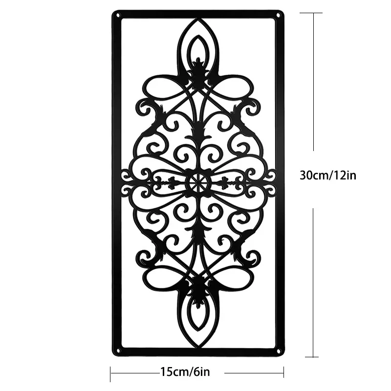 2pcs/Set Metal Wall Art Stunning Black Hollow for Home Decor - Perfect for Living Room and Bedroom Decorative Iron Wall Decor