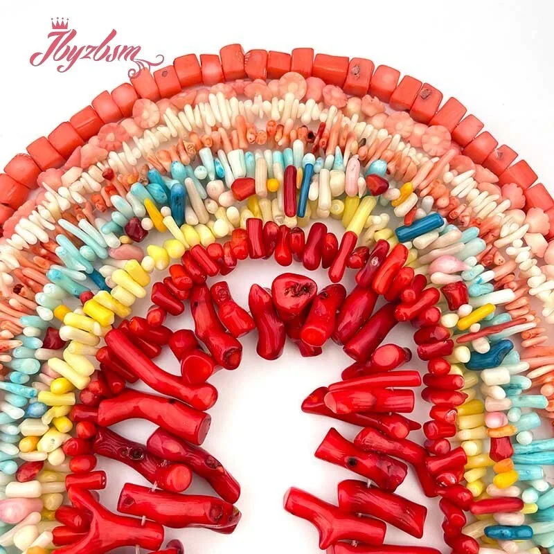 Natural Coral Freefrom Stick Irreuglar Stone Beads for Bracelet Necklace Jewelry Making Strand 15 inches DIY Accessories beads