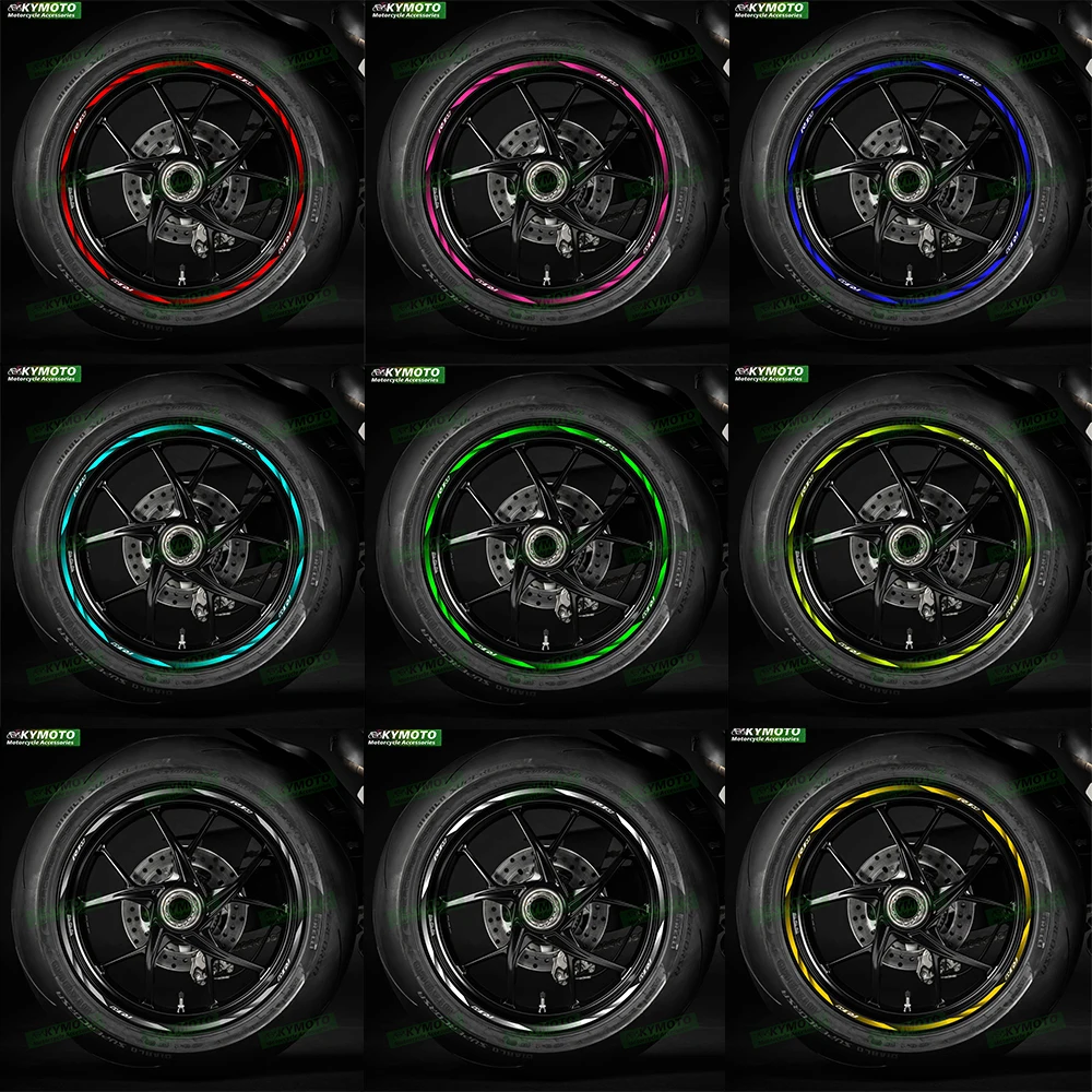 

Аксессуары для мотоциклов, 17-дюймовые наклейки на колеса, обтекатель, светоотражающий обод колеса, водонепроницаемая наклейка, украшение, подходит для R1M R1 M