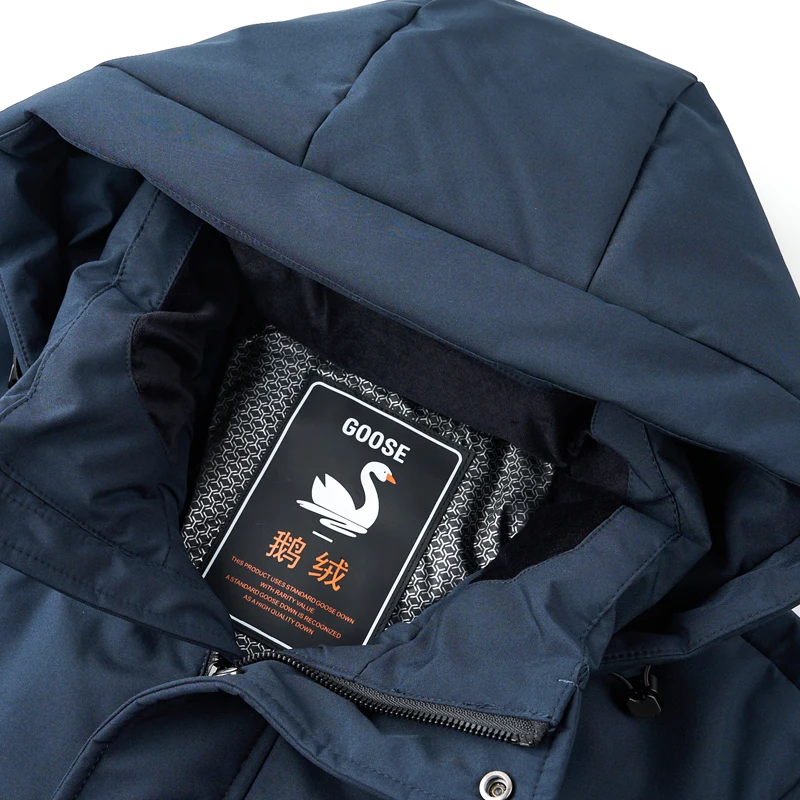 Настоящая 85% куртка-пуховик на гусином пуху, мужская роскошная зимняя уличная ветрозащитная толстая теплая куртка, мужская классическая куртка на гусином пуху