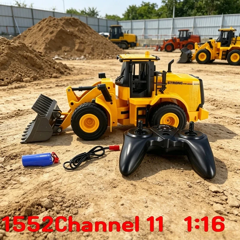Huina 1552 Rc Wheel Loader 1 /16 Scale 11 Channel Remote Control Construction Engineering Model For Adult Hobby Collectors