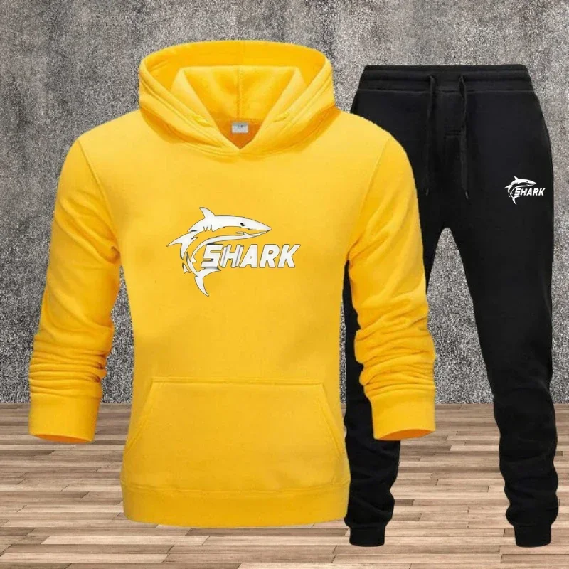 Set felpa con cappuccio da uomo, pantaloni della tuta autunnali e invernali e set di felpe, set di pantaloni della tuta autunnali e invernali, comode maniche lunghe