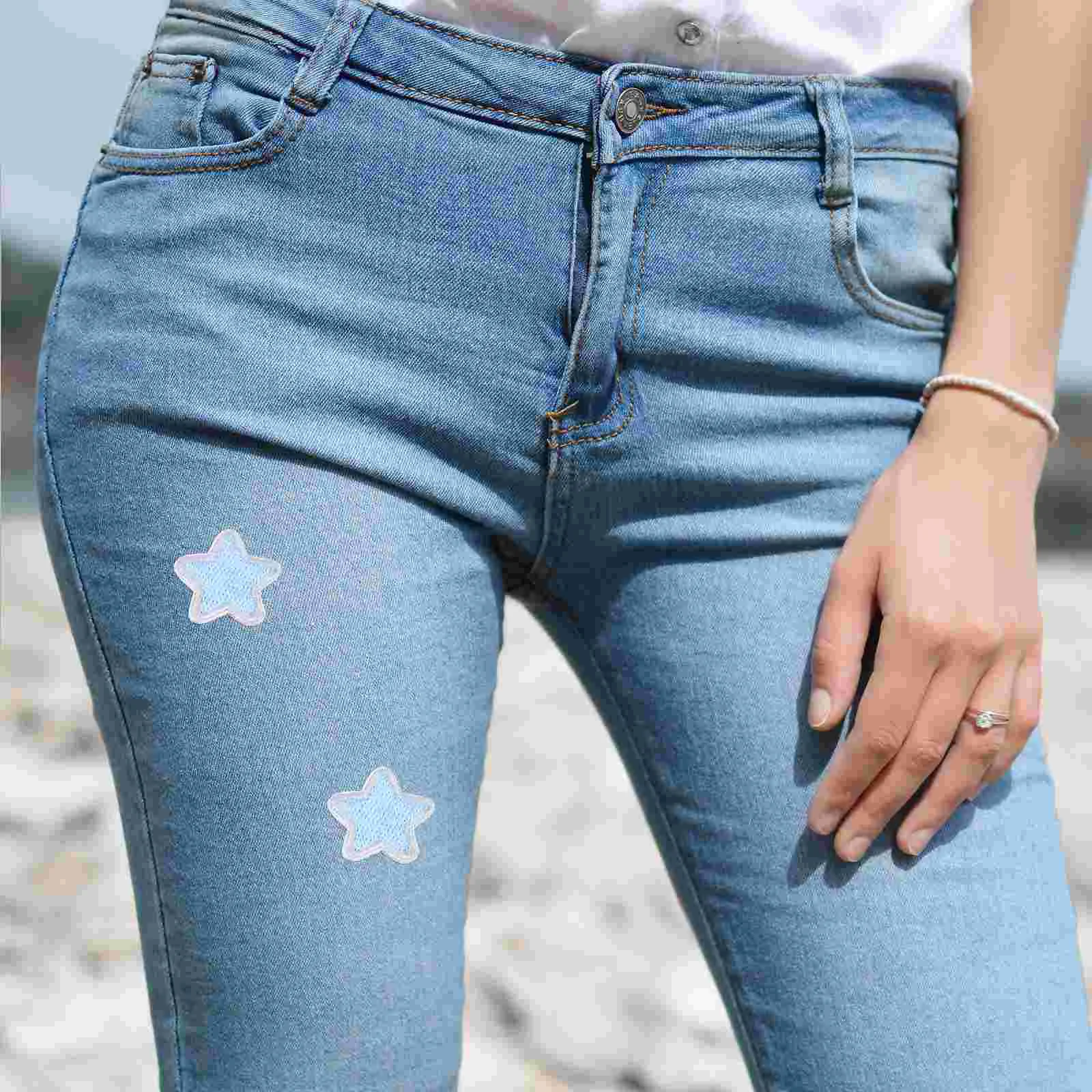 20 Pcs Applique Pentagram Patch Child Star Pimple Patches Polyester Appliques Repair for Jackets