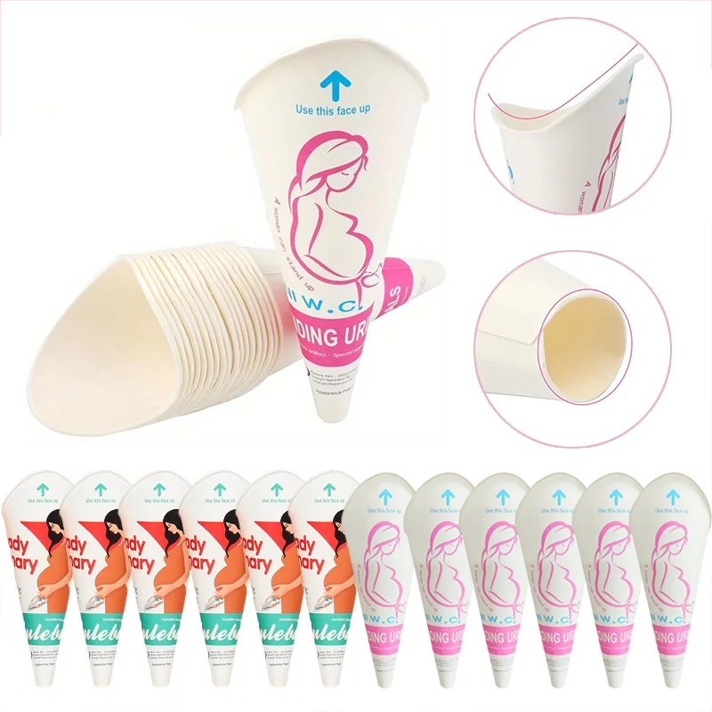 12/24pcs Female Urination Device Portable Hygienic Leak-Proof Stand Up Pee Paper Cup Foldable Women Urinal Funnel Disposable TMZ