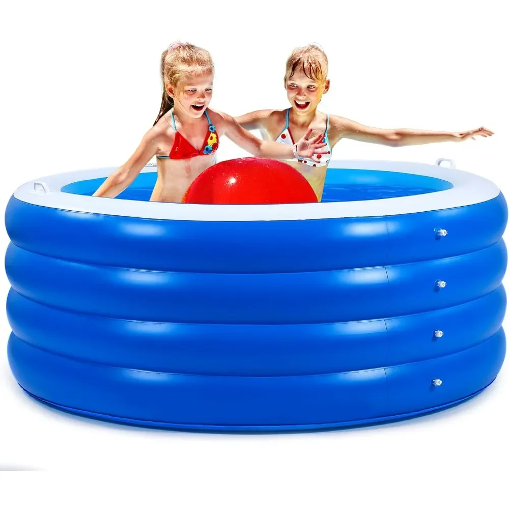 

Blow Up Pool, 72" X 30" Round Inflatable Pool Adult, Deep Swimming Inflatable Adult Pool for Backyard