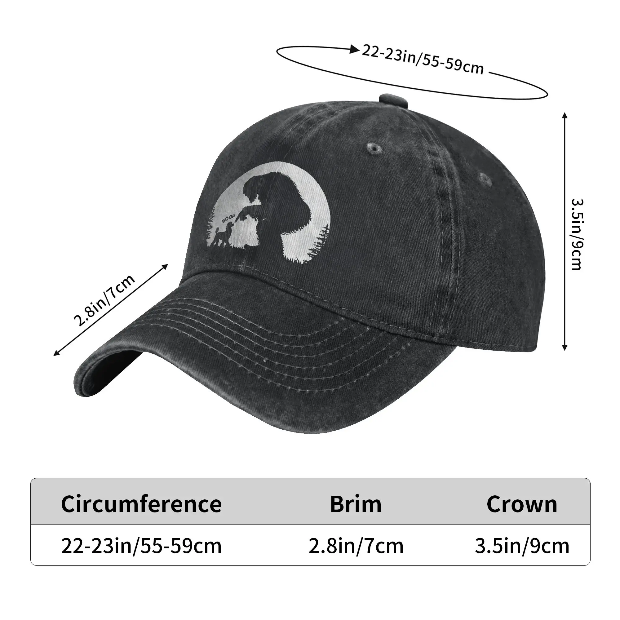 Summer Fun Hand Boop Nose Bigfoot Sasquatch Poodle Moon Baseball Cap Sun  Sun Visor Design Washed Trucker Hat Camping  Caps