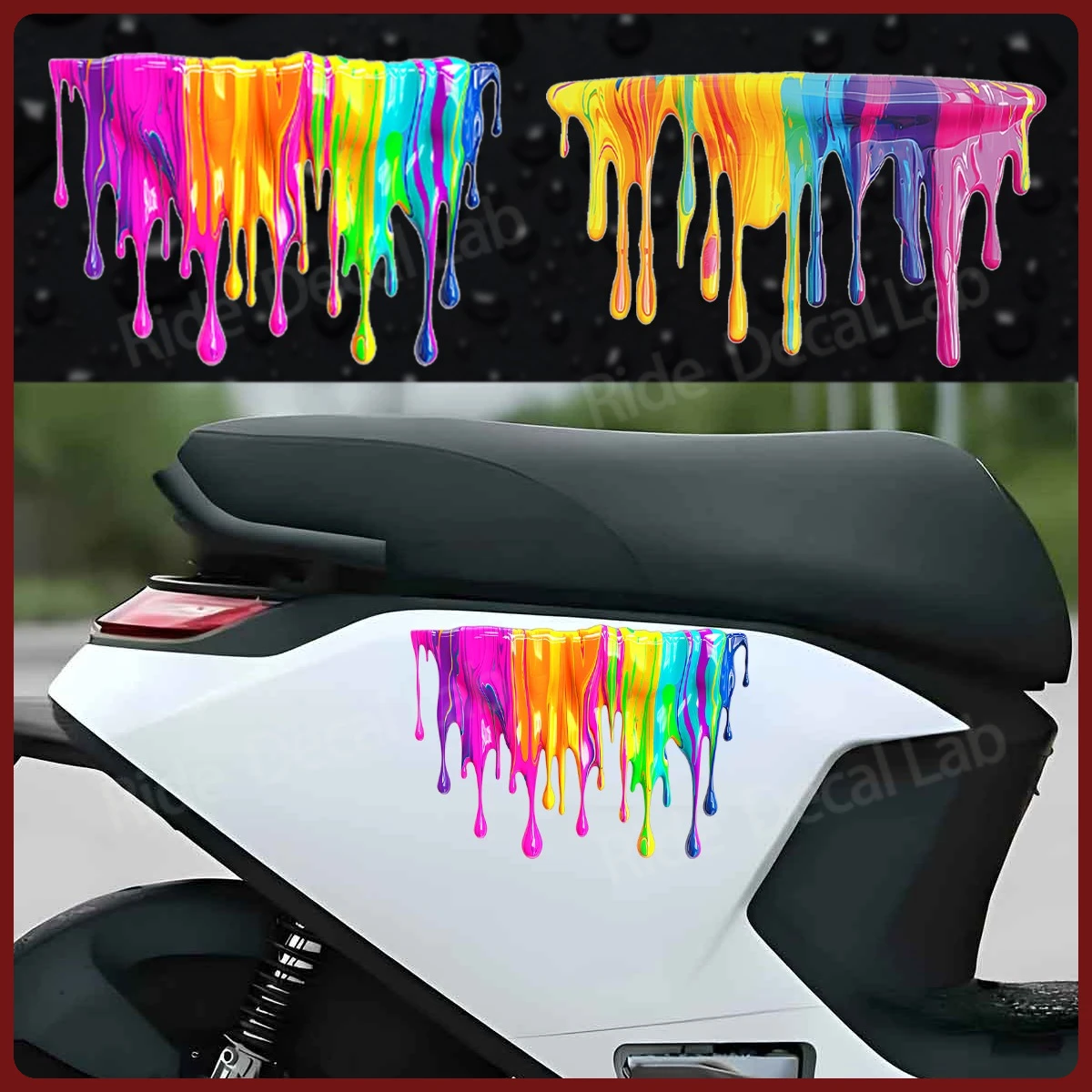 

Rainbow Paint Reflective Stickers for Motorcycle Accessories Front-end Body Decoration Rear-end Door Modifications Vinyl Decals