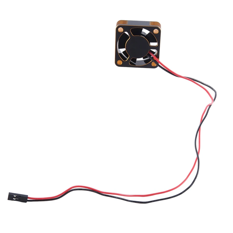 Ventilador de refrigeración con carcasa de Metal para coche teledirigido, Enfriador de 25Mm con ventilador de disipación de calor de alta velocidad, pieza de repuesto dorada