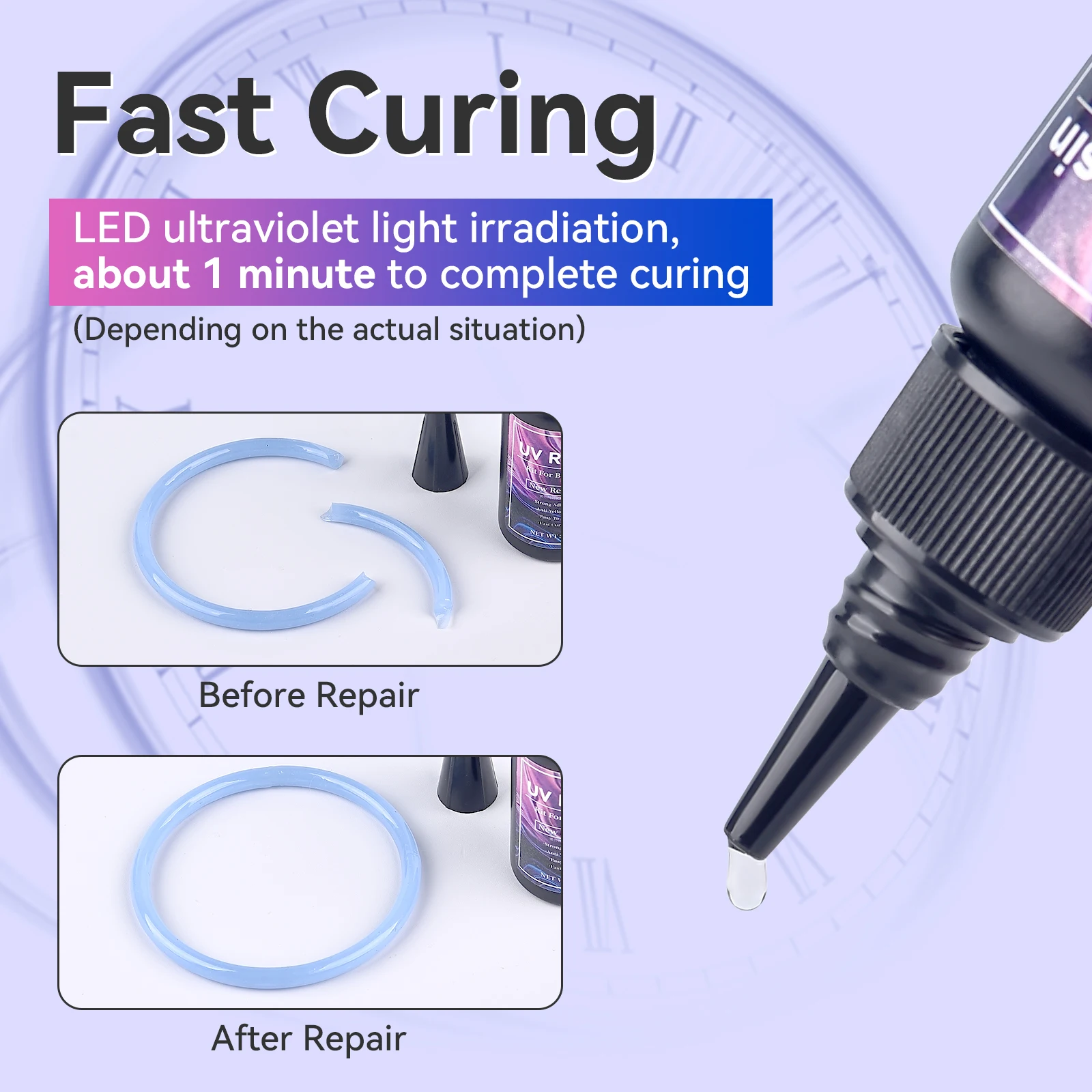 20 جرام/30 جرام/50 جرام UV الايبوكسي الراتنج الغراء DIY بها بنفسك صنع المجوهرات شفافة عالية التجفيف السريع صلابة عالية الغراء UV مصباح DIY بها بنفسك الحرفية ديكور #4