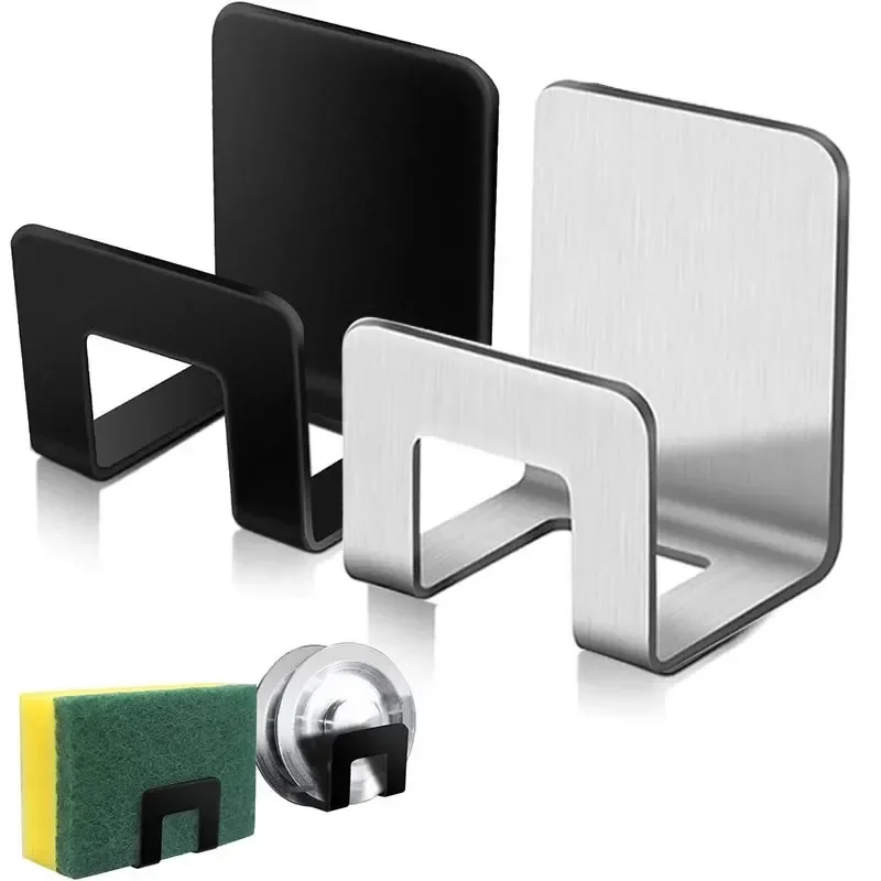 

Stainless Steel Sink Tray Drainer Rack Kitchen Sink Sponge Holders Self Adhesive Hook Storage Holder Kitchen Wire Rag Organizer