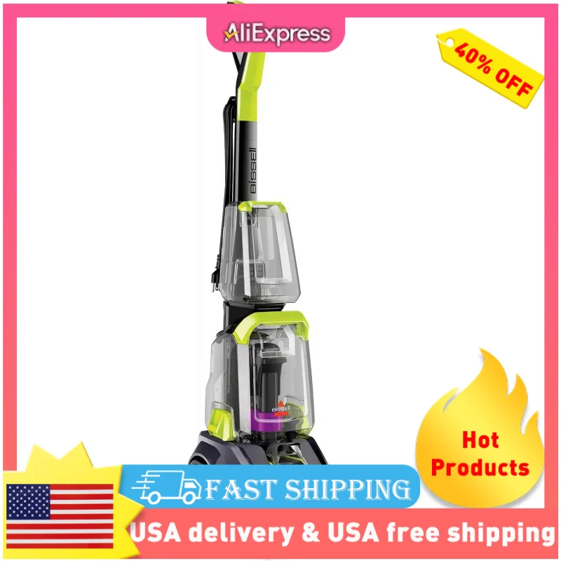 Bissell pembersih karpet Pet PowerBrush turbocclean, 2987, hijau/hitam besar