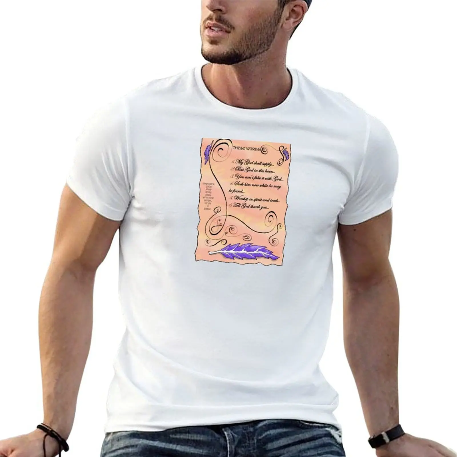 My God shall supply these words T-Shirt Casual Breathable Short Sleeve Top