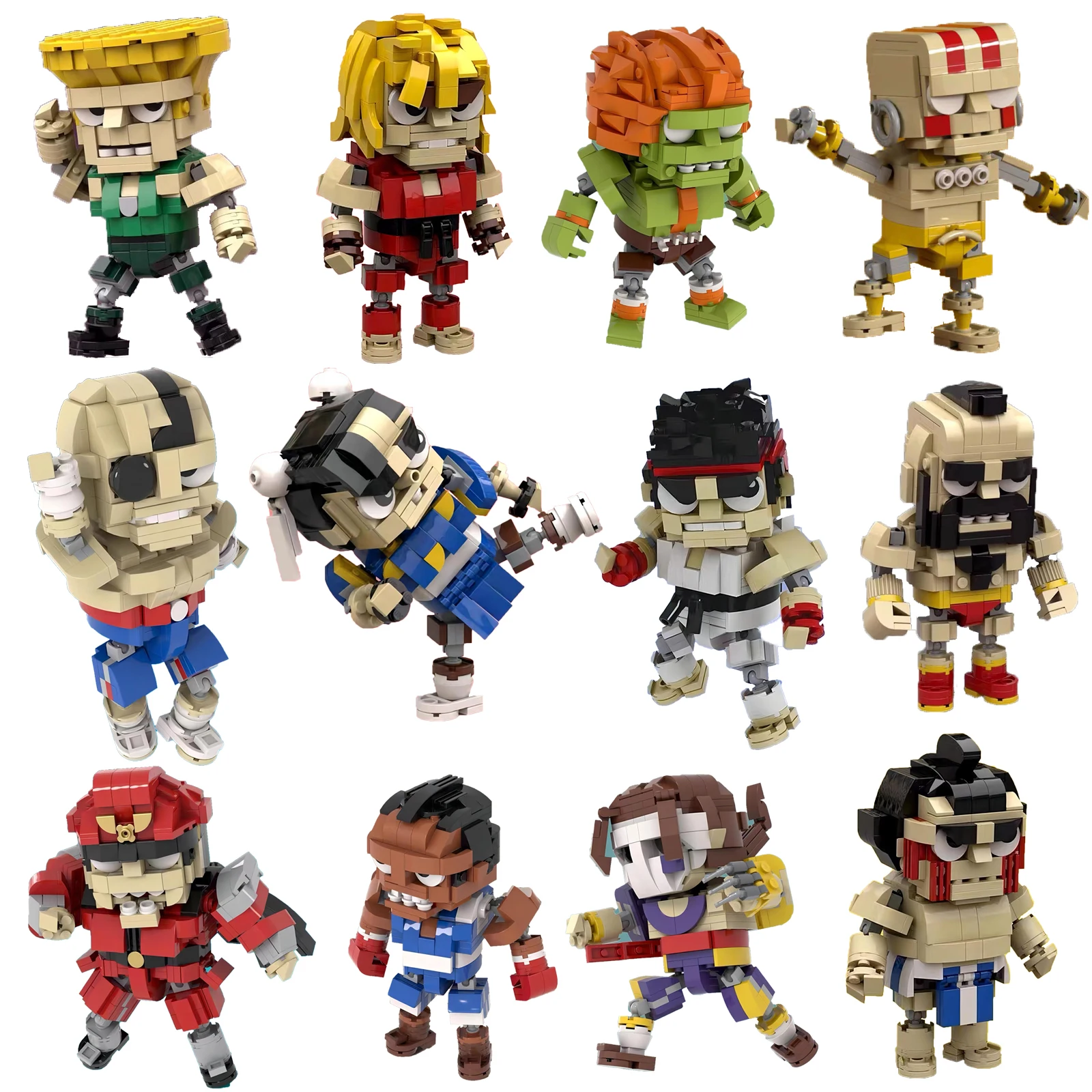 

Arcade Game Series Fighting Game Combat Character Building Blocks MOC Road Overlord Assembly Model Puzzle Kids Toy Birthday Gift