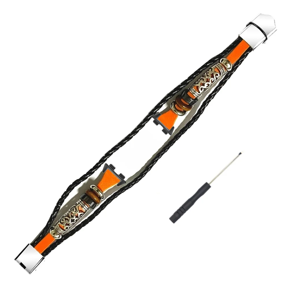 Vintage Leather Watch Band for Huawei Band 8 7 6/ honor band6 Strap Retro Bracelet Weave Rope Watchband Replacement correa