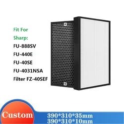 Custom Made For Sharp FZ-60SEF FZ-40SEF Replacement Air Purifier HEPA Carbon Filter for FU-888SV FU-440E FU-40SE FU-P60S FU-4031
