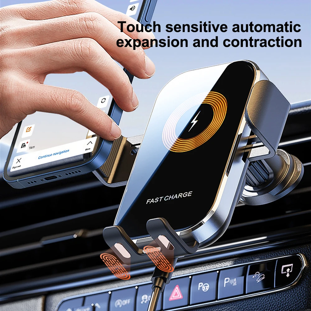 Universal Car Wireless Charger 66W 15W Car Mount Phone Holder Stand Fast Charging For iPhone Xiaomi Samsung Intelligent Sensing