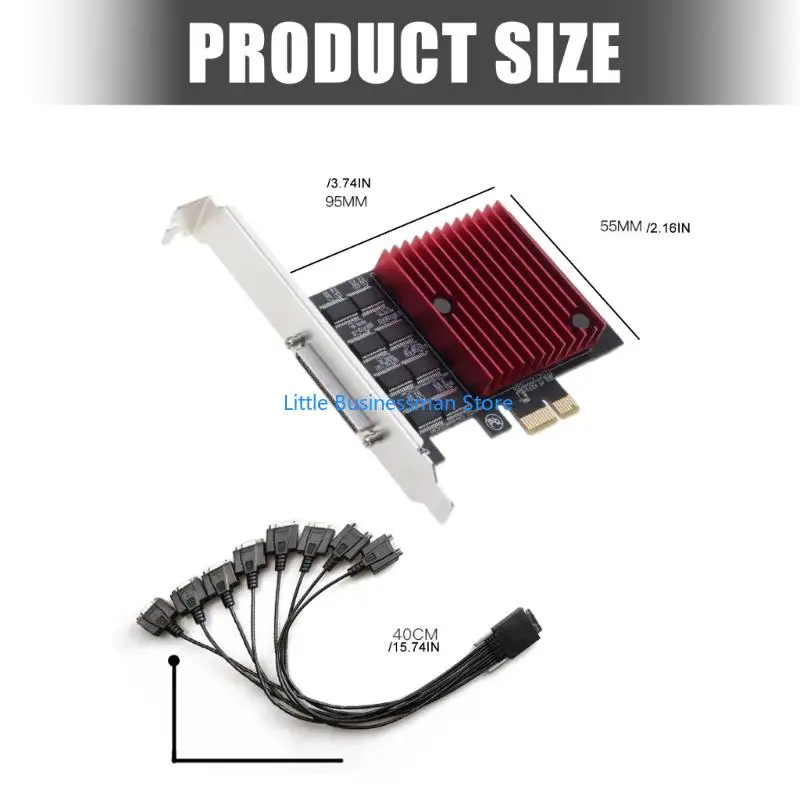 PCIe auf 8 Port RS232 Serial Port Erweiterungskarten-Extender für Industrie-PC WCH384 Low Profile Bracket Chassis Zubehör M76A – Detail 6
