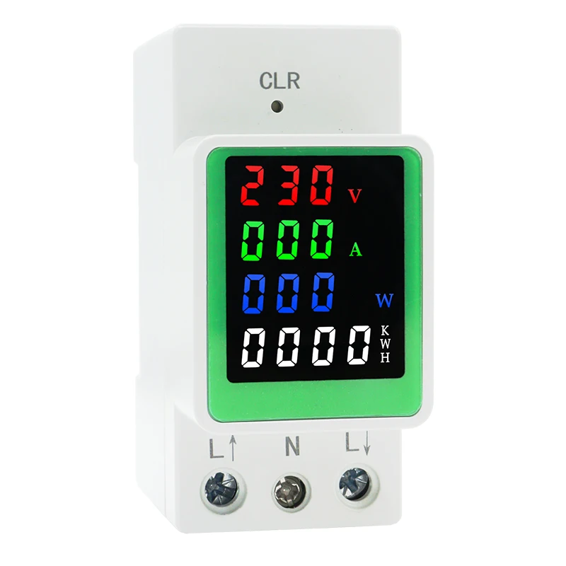 Din Rail Power Energy Meter 80-270V 100A Electronic Kwh Meter Wattmeter Multi Digital Ammeter Voltmeter