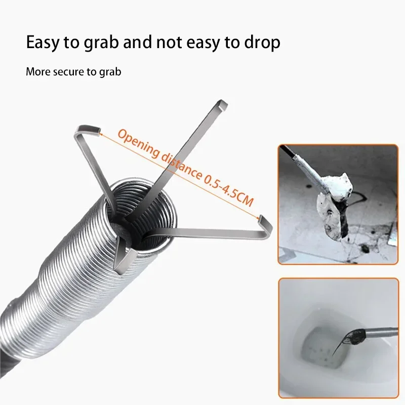 60cm Spring Pipe Dredging Tools Drain Snake Drain Cleaner Sticks Clog Remover Cleaning Household For Kitchen Bending Sink Tool gallery 2