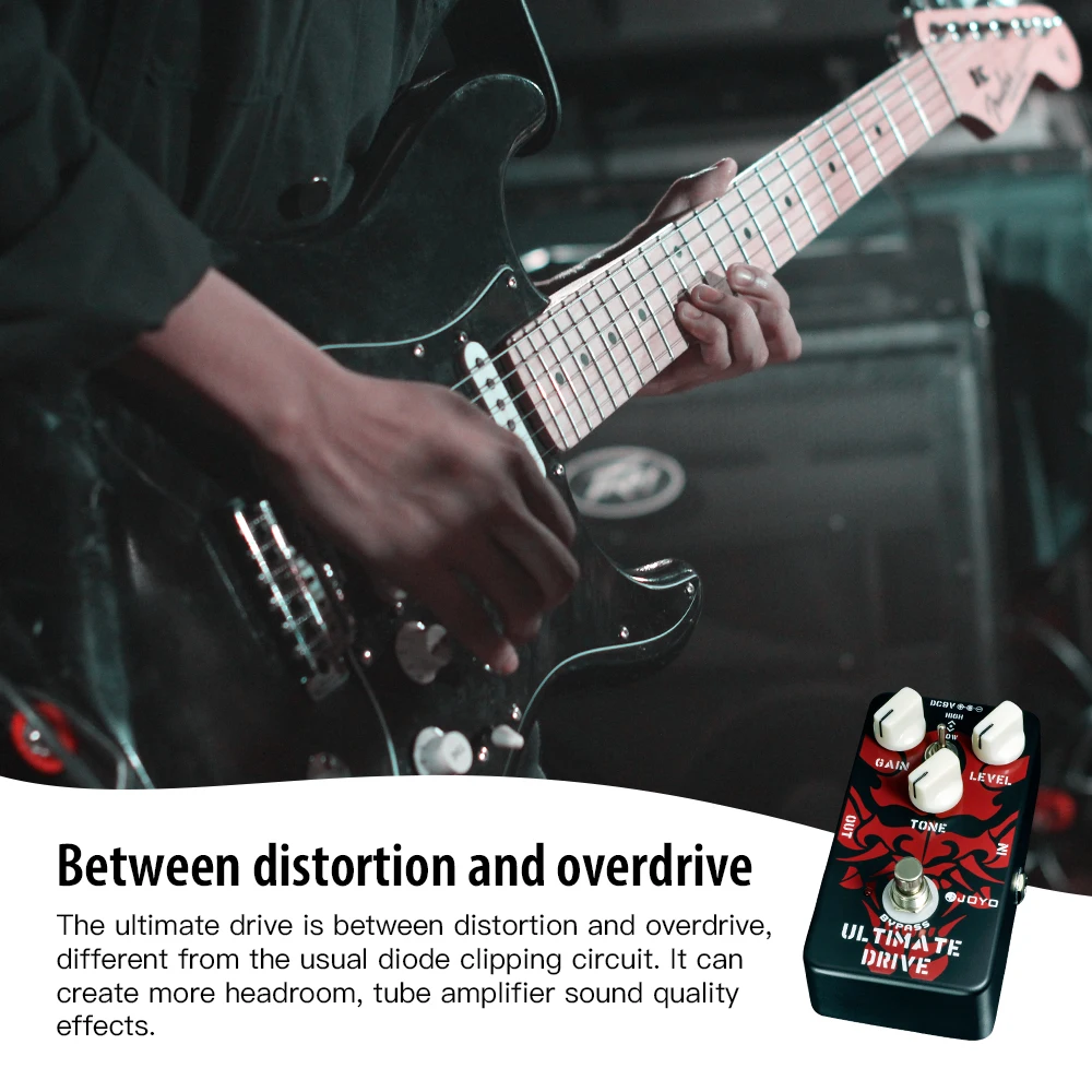 JOYO Guitar Effect Pedal Ultimate Drive Overdrive JF-02 Between Distortion and Overdrive Electric Guitar Pedal True Bypass