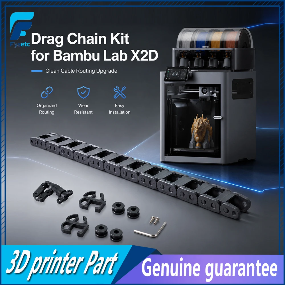 Drag Chain Cable Chain Kit for Bambu Lab X2D 3D Printer Wear Resistant Cable Protection Organized Wire Routing Upgrade Parts