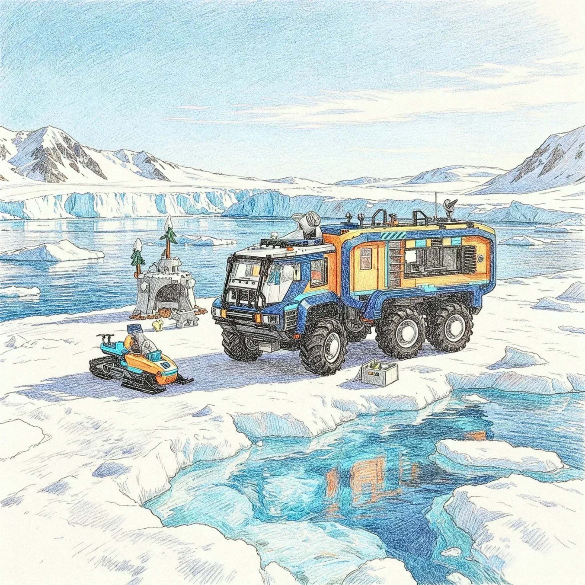 moc-set-city-series-building-blocks-arctic-explorer-science-lab-truck-polar-car-creative-toy-assembly-gift