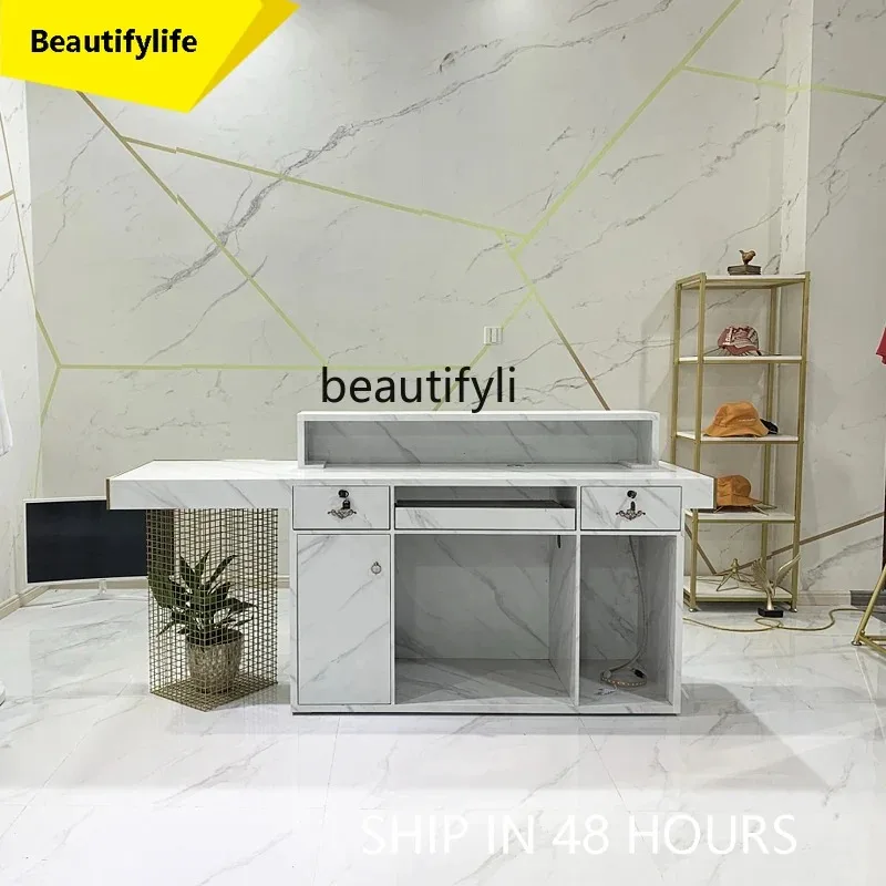 

Стойка ресепшн zGCashier для магазина одежды, бара, салона красоты, имитация мрамора