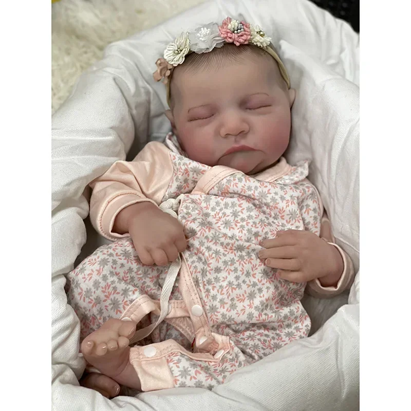 48cm  Sleeping Levi Newborn Baby Size Already Finished Reborn Baby Doll 3D Skin Hand Detailed Painted Skin Visible Veins