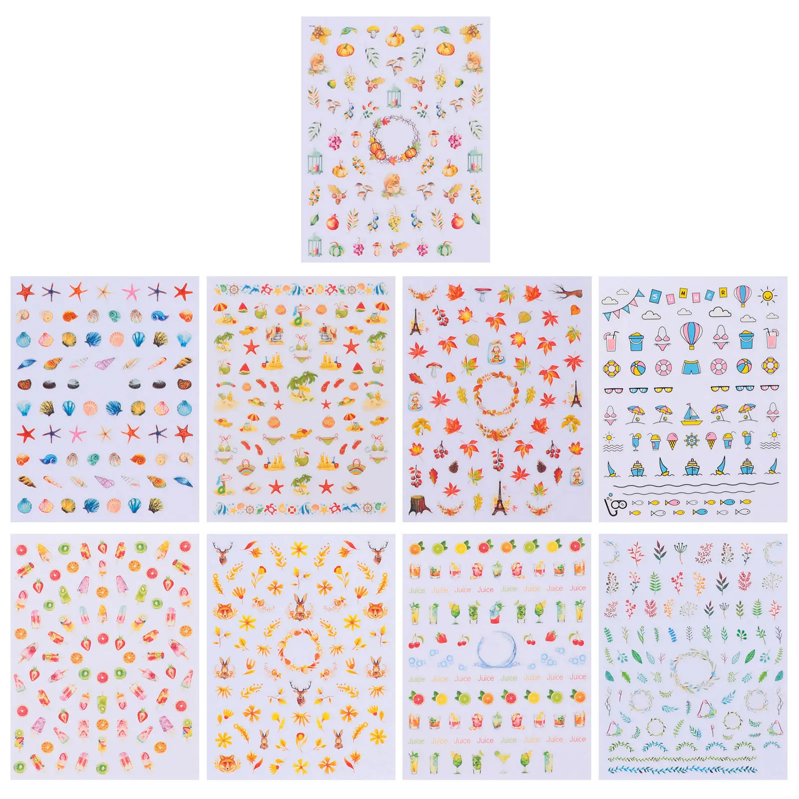 

9 листов наклеек для ногтей, самоклеящиеся декоративные стикеры для маникюра, на День Благодарения, Рождество, для накладных ногтей, ногтей на ногах, подарок