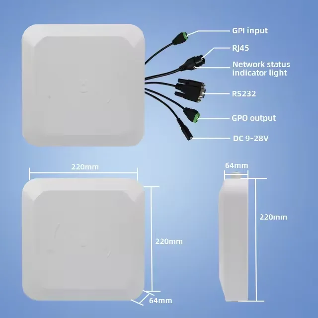 Yistar UHF Reader 10m Long Range Reader with 8dbi Antenna RS232/RS485 Uhf Rfid Integrated Reader for Parking Lot Management