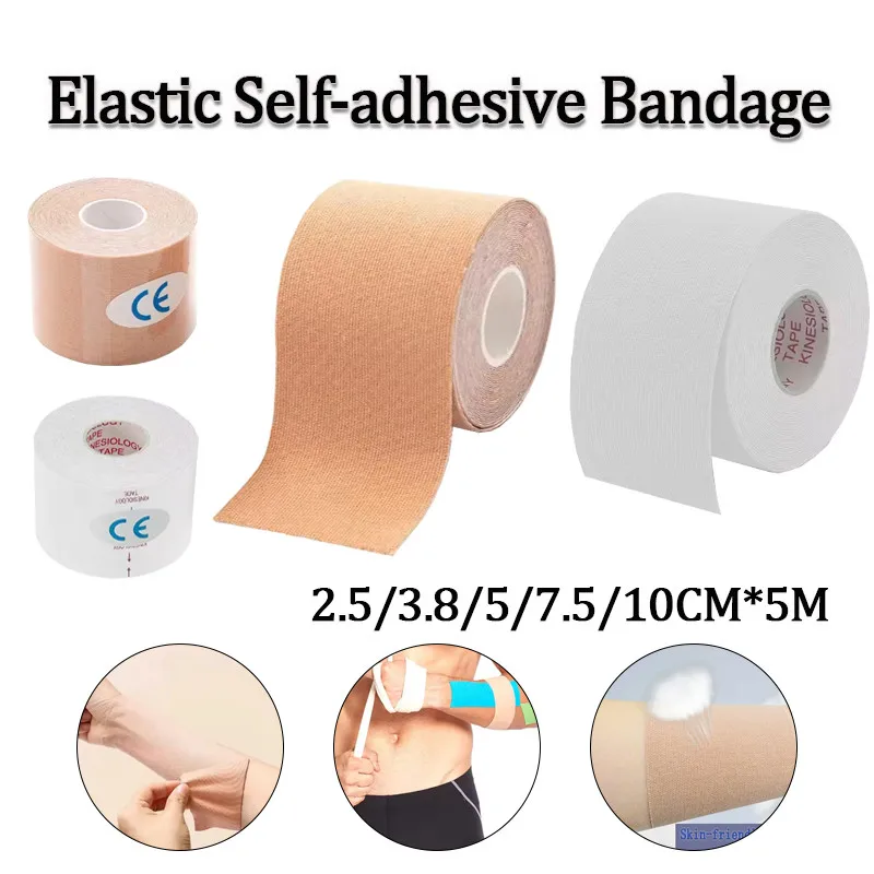 1Roll Elastic Self-adhesive Bandage Catheter Fixed Patch Kinesiology Sports Tape Muscle Pain Relief Bandage