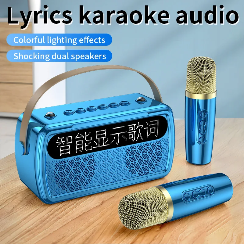 Lyric Speaker Box Wireless Microphone Speaker Portable DJ Sound Equipment Subwoofers Lyric Speaker Box with Wireless Microphone