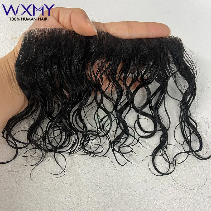 Water Curly Realistic Front Hairline Human Hair Wigs for Men Human Hairpieces Systems Full Skin Toupee Men Capillary Prosthesis