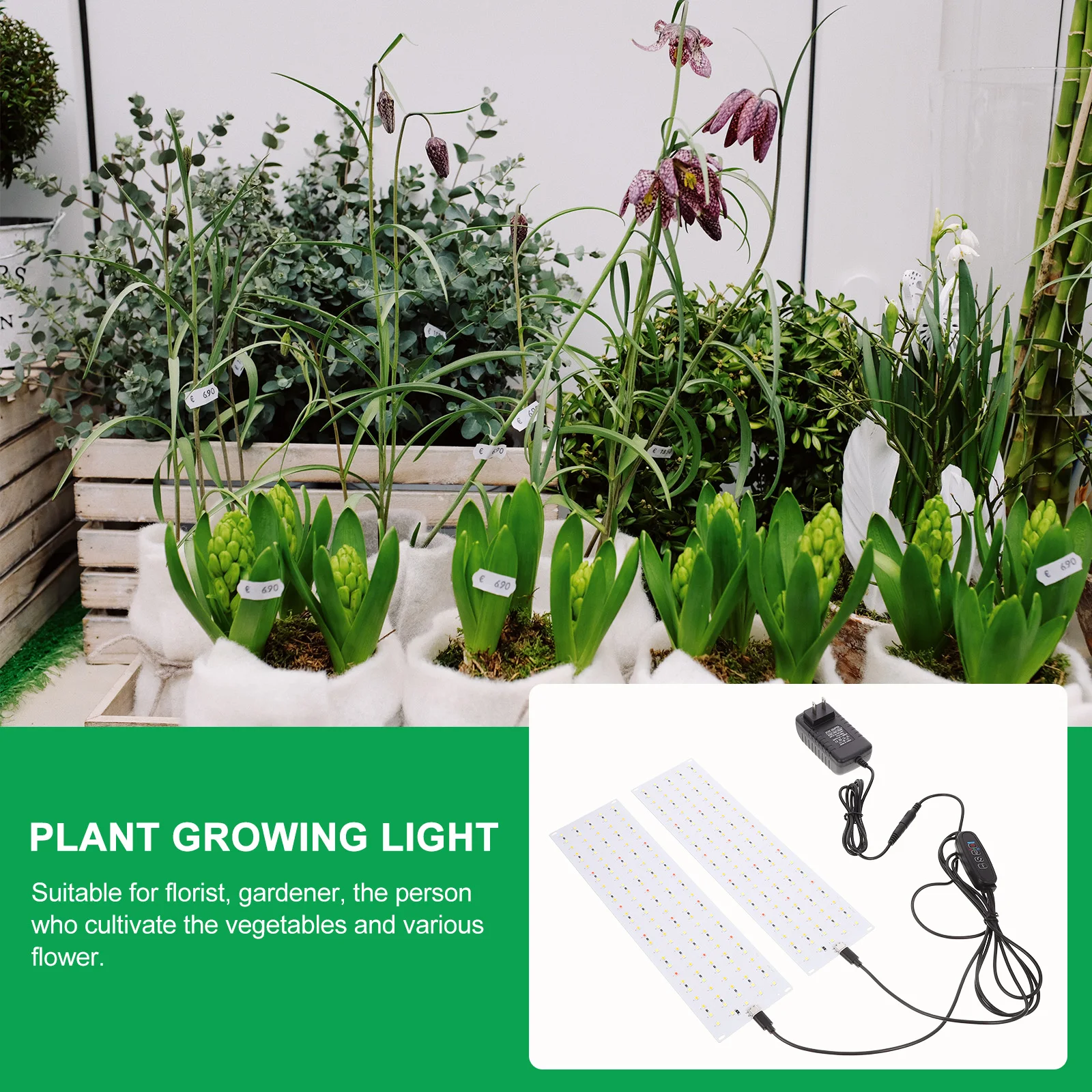 

1Set Plant Grow Light LED Full Spectrum Indoor Grow Lamp Brightness Adjustable for All Plant Growth Stages Greenhouse Balcony