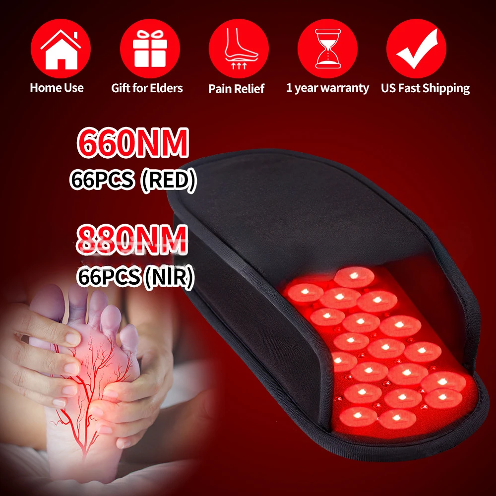 Professional Small Home Use Photon Infrared Treatments Boots Slippers Foot Shoes Led Red Therapy Light