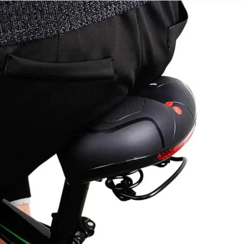 Hohler, atmungsaktiver Fahrradsattel für Männer und Frauen, MTB-Rennradsattel, stoßdämpfend, bequem, großer Fahrradsitz, Sicherheitswarnung – Detail 4