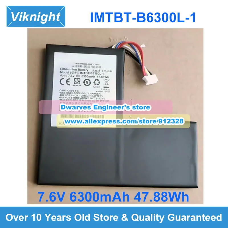 

Genuine IMTBT-B6300L-1 Battery 7.6V 6300mAh 47.88Wh for ADLINK LMTBT-B6300L-1 Rechargeable Li-Polymer Battery