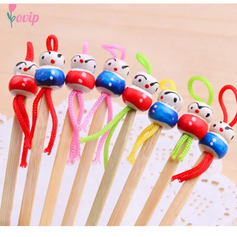 Cute 5pcs Handmade Bamboo Oriental Doll Clean Ear Pick Wax Remover Cleaner strumento per la cura dell'orecchio