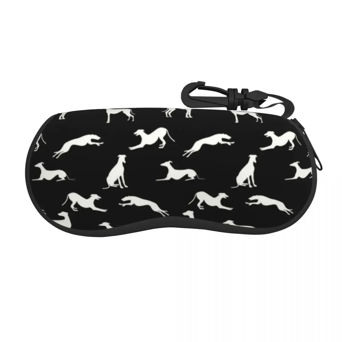 Custom Greyt Greyhound Silhouettes Glasses Case Portable Whippet Sighthound Dog Shell Eyeglasses Case Sunglasses Box