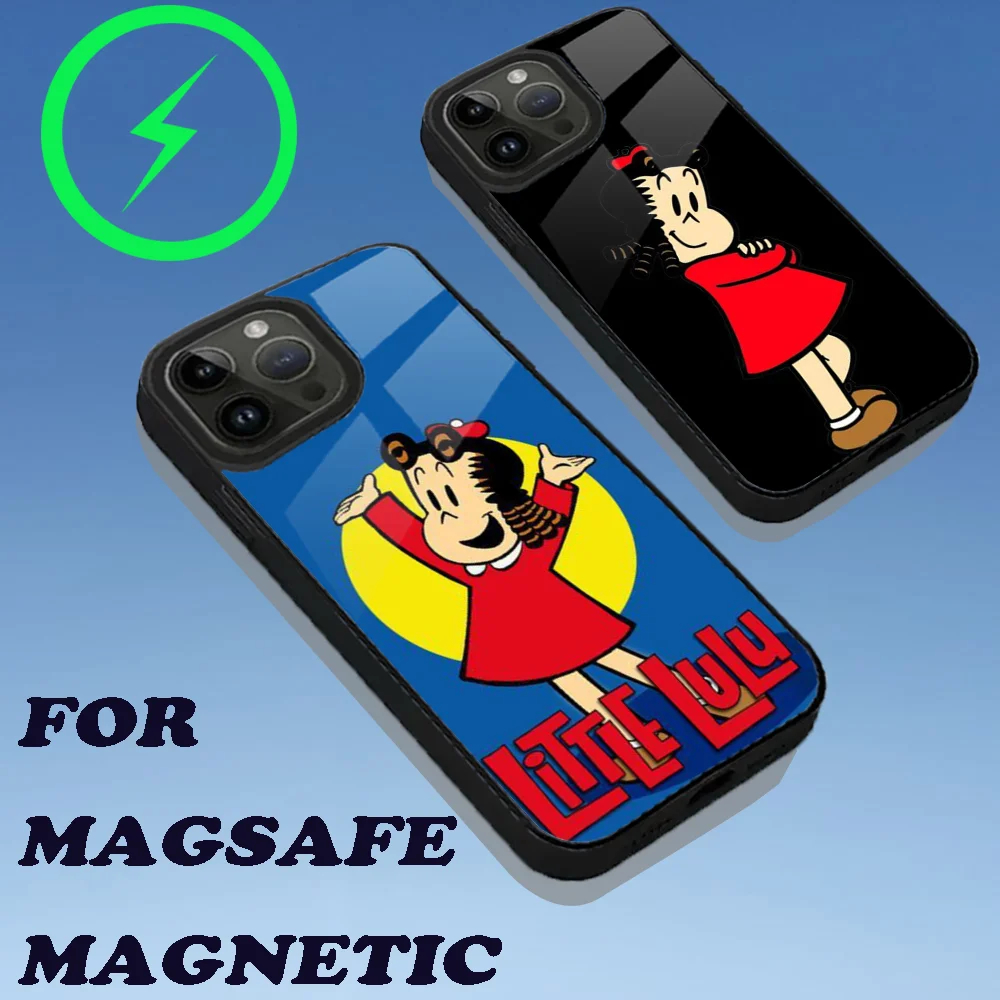 Cartoon L-Little Lulu S-Show Phone Case For iPhone 15,14,13,12,11,Plus,Pro,Max Mini Magsafe Magnetic Wireless Charging