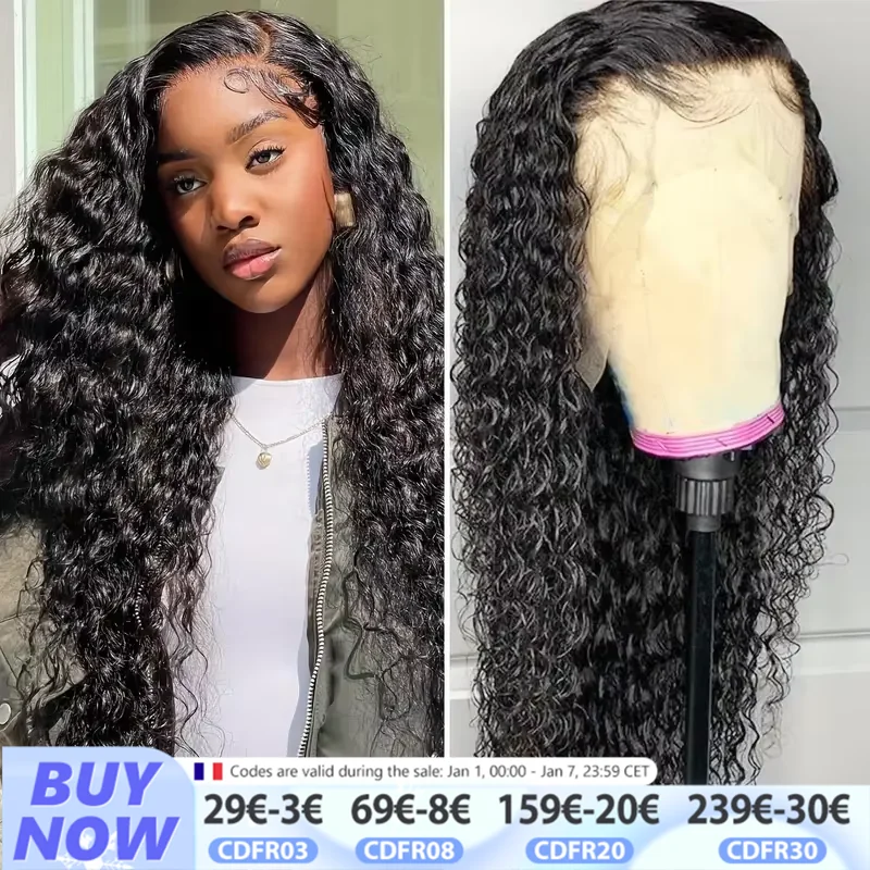 30 32 Inch 13x6 Hd Lace Frontal Wig Water Deep Wave Human Hair Wigs Brazilian 13x4 Lace Front Wig Curly Wigs 200 Density Cikana