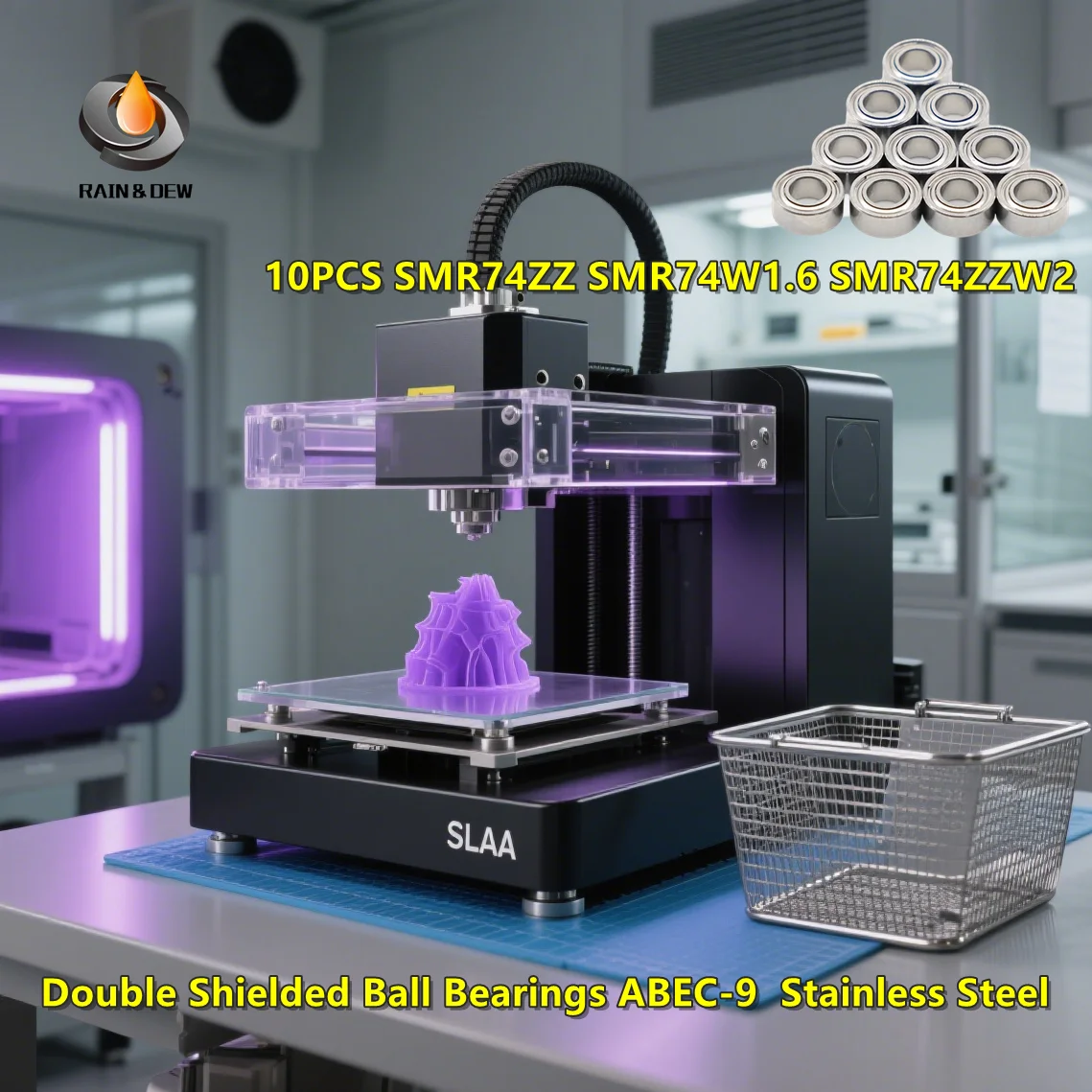 

10 шт. SMR74ZZ SMR74W1.6 SMR74ZZW2 шарикоподшипники с двойным экраном ABEC-9 из нержавеющей стали