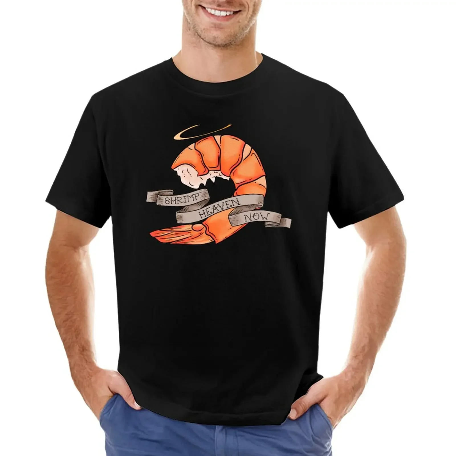 Shrimp Heaven Now! T-Shirt boys whites blacks mens tall t shirts