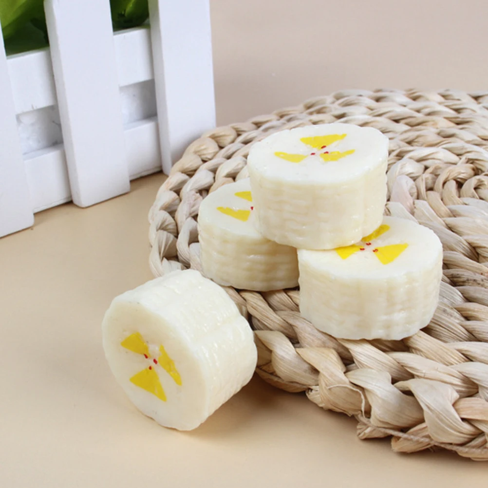 

8Pcs Artificial Banana Slices Bright Realistic Fake Fruit Decorations Photography Props Home Office Decor Artificial Bananas