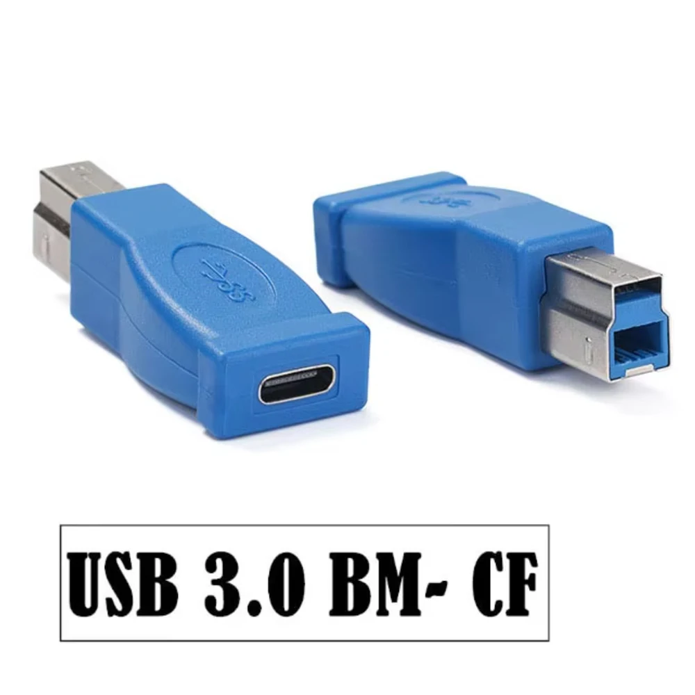 USB Type C Female to USB3.0 B Male Data Transfer Adapter Converter for Printer Scanner External Hard Drive Laptop Connector
