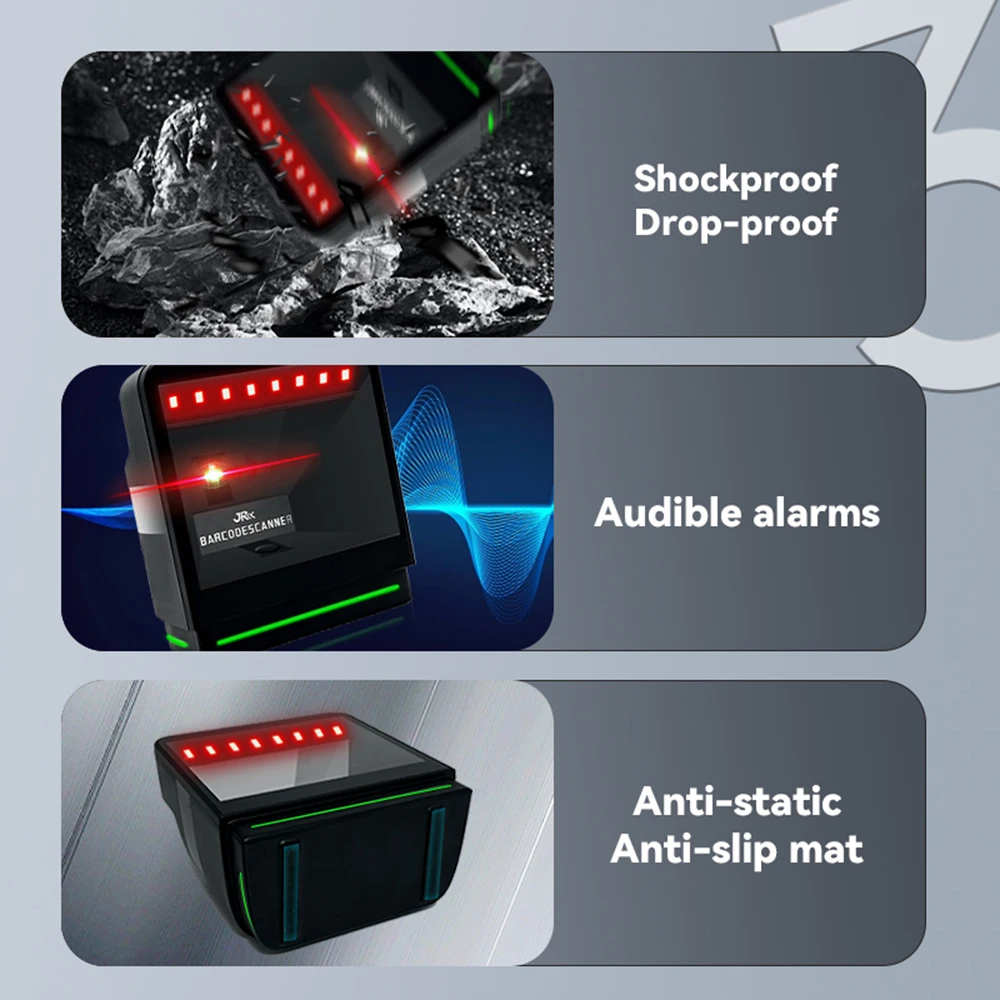 1D 2D سطح المكتب ماسح الباركود QR قارئ رمز متعدد الاتجاهات ذكي الاستشعار المسح السلكية USB سطح المكتب حر اليدين السيارات سينسي #4