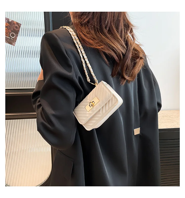 2026 5 Farben NEUES Design Taschen für Damen, Trendige neue Mini-Umhängetaschen im Western-Stil mit Kette, Modische Elegante Taschen – Detail 6