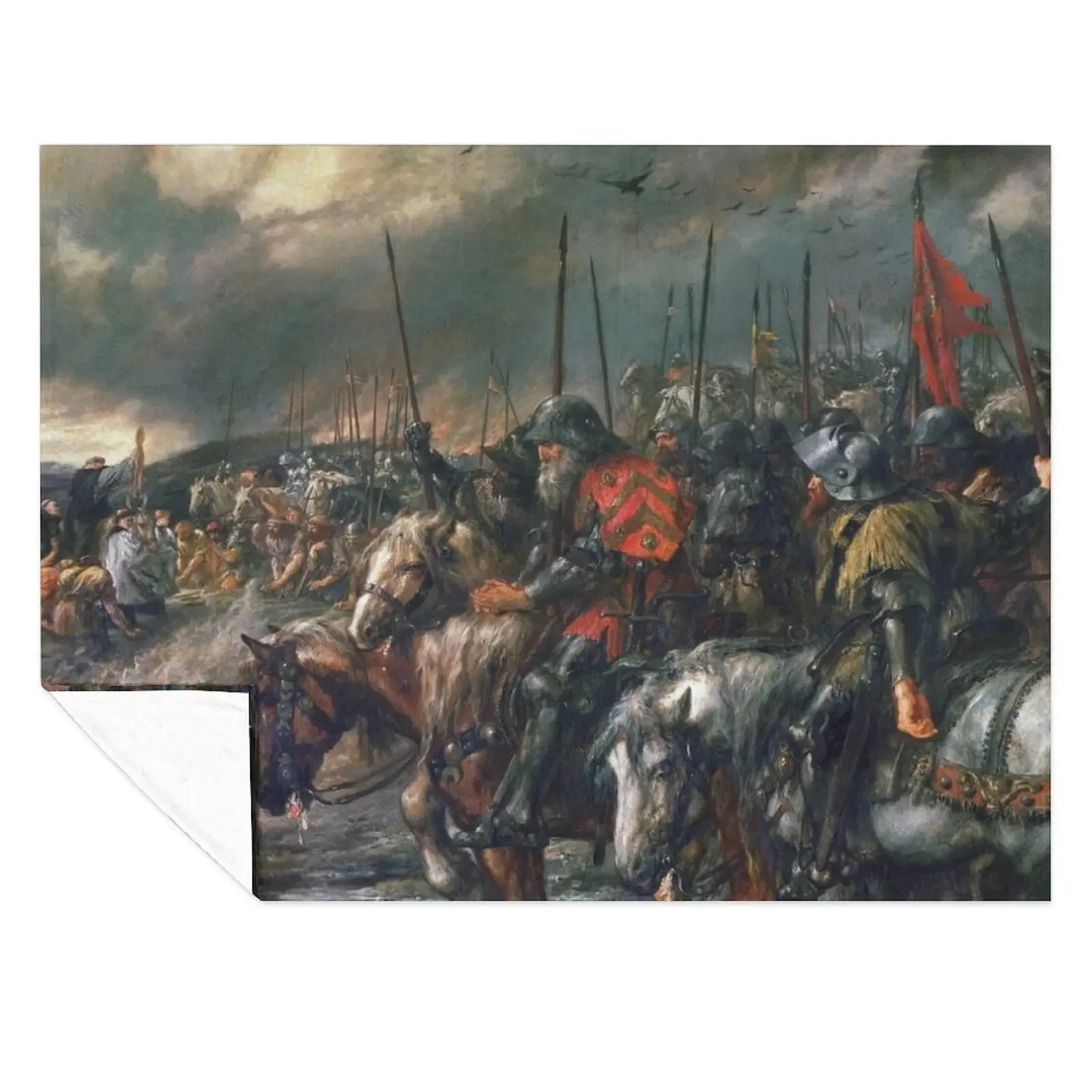 

Morning of the Battle of Agincourt, 25th October 1415 - Sir John Gilbert Throw Blanket Designers Soft Beds manga Blankets